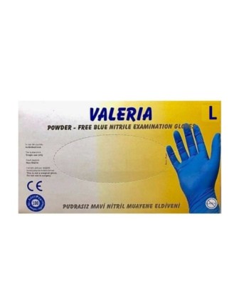VALERIA Pudrasız Mavi Nitril Eldiven 100'lü