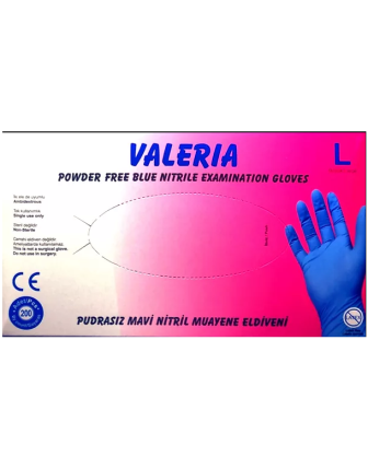VALERIA Pudrasız Mavi Nitril Eldiven 200'lü
