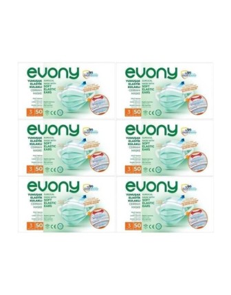 Evony Yumuşak Elastik Kulaklı Cerrahi Maske 300 Adet
