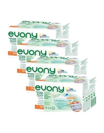 Evony Cerrahi Maske 50 Li 4 Paket 200 Adet Maske