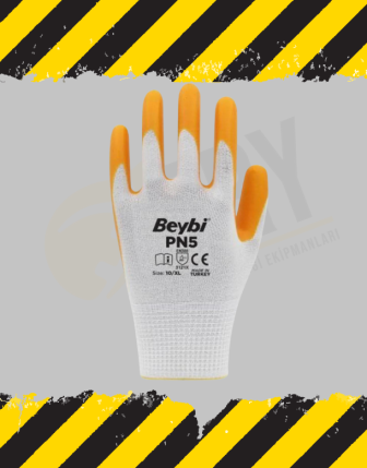 BEYBİ Pn5 Sarı Nitril Kaplı Örgü Polyester Iş Eldiveni
