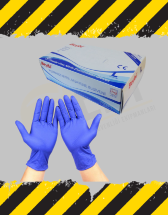 Beybi Mavi Nitril Muayene Eldiven 100'lü Pk
