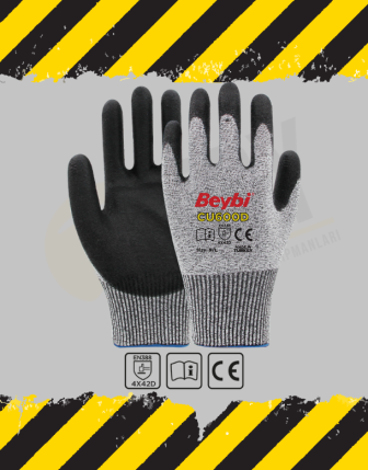 Beybi CU600 D PU Kaplı Polietilen Kesilmeye Dirençli Örme Eldiven