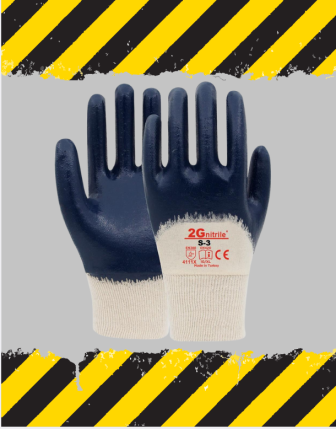 2G Nitril Eldiven Lacivert-Sarı S3