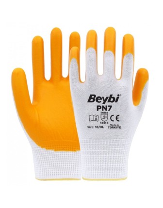 Beybi PN7 Polyester Örme Nitril Eldiven (288 ÇİFT KOLİ)