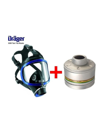 Drager X-plore 6300 Tek Filtreli Tam Yüz Gaz Maskesi + Rd40 A2b2e2k1 Filtresi 