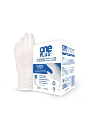 One Plus Pudralı Steril Cerrahi Eldiven 50 Paket