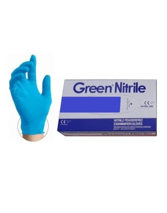 Green Mavi Nitril Muayene Eldiveni Pudrasız 100 lü Paket - Large