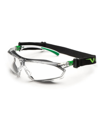 UNIVET 506 Up Hibrit Ayarlanabilir Saplı Ve Baş Bantlı Çizilmeye Ve Buğu Oluşumuna Karşı Koruyucu Gözlük