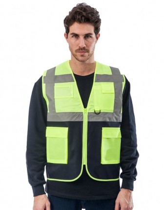 Yönetici İkaz Yeleği Sarı/Lacivert