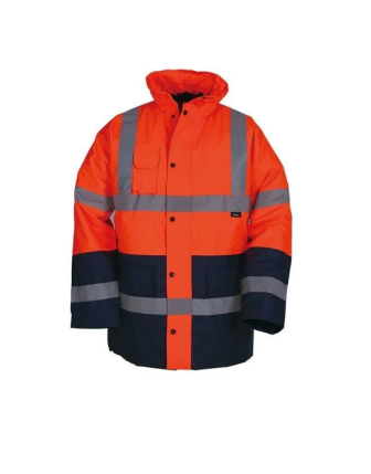 Vizwell Oxford İki Renkli Reflektörlü İçi Kapitoneli Parka Turuncu Lacivert