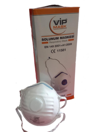 Toz Maskesi FFP1 Ventilli Kubbe VIP Mask (1 Kutu : 25 Adet )
