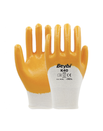 Beybi K40 Nitril Kaplı Pamuk ve Polyester Örgü Eldiven