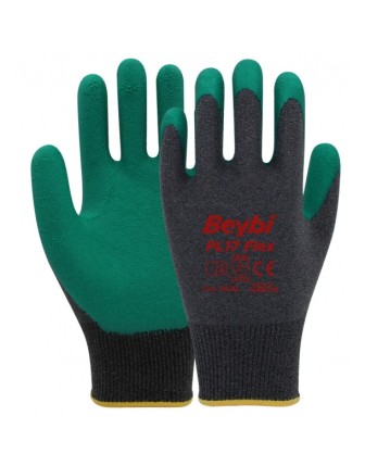 Beybi PL17 Flex Polyester Örme Yeşil Lateks Kaplı Camcı İş Eldiveni