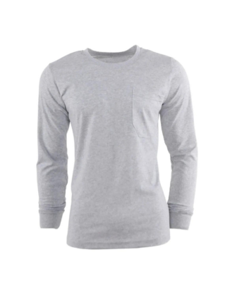 Bisiklet Yaka Gri Uzun Kollu Sweatshirt Süprem 0 Yaka Cepli Iş T-shirt