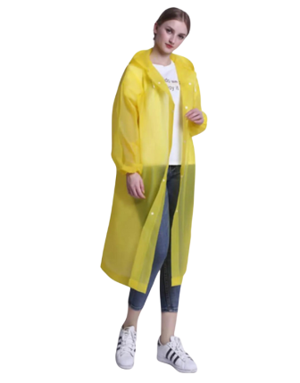 Pvc Eva Yağmurluk Pardesü Sarı 0.15mm