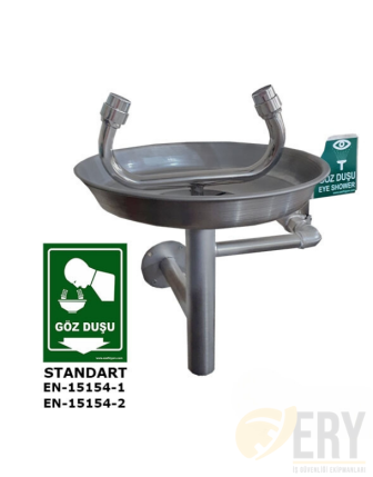 Acil Göz Yıkama Duşu - Duvar Tipi