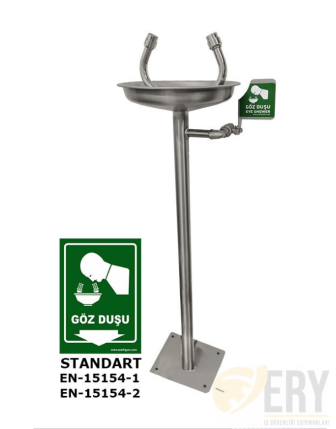 Göz ve Yüz Yıkama Duşu İstasyonu Göz,yüz Yıkama Çeşmesi, Boy Tipi, Paslanmaz Çelik