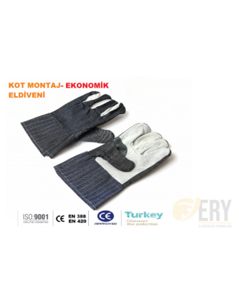 Kot Eldiven - Deri Takviyeli - Ekonomik İş Eldiveni