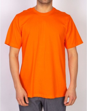 Tişört Baskısız Yuvarlak Yaka Turuncu