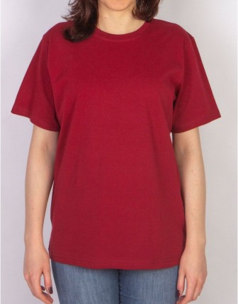 Tişört Baskısız Yuvarlak Yaka Bordo