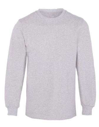 Yuvarlak Yaka Yazlık Uzun Kollu Gri T-Shirt