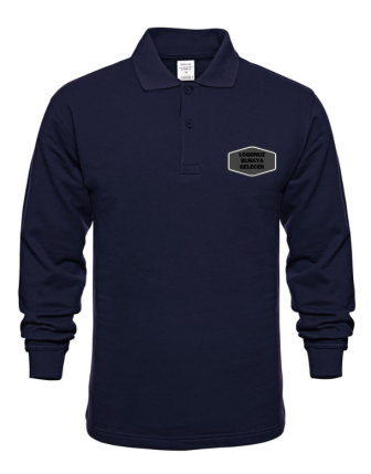 Polo Yaka Logo Baskılı Sweat Lacivert