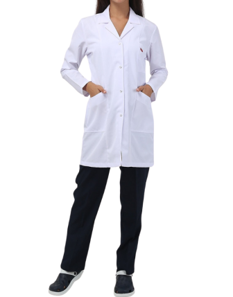 Alpaka Kumaş Kadın İş Önlüğü Beyaz