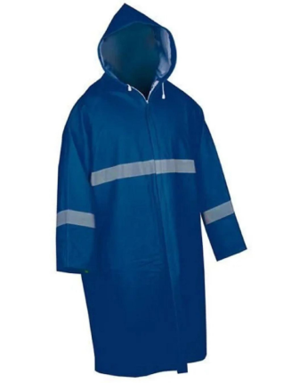 Balıkçı Uzun Yağmurluk Reflektörlü Pvc Kalın Kumaş Lacivert