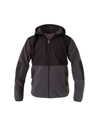 Kapşonlu Soft Polar Mont Gri/Siyah