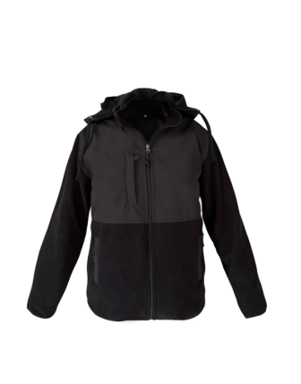 Kapşonlu Soft Polar Mont Siyah