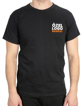 Baskılı Promosyon Tişört Siyah Renk