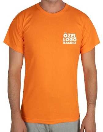 Baskılı Promosyon Tişört Turuncu Renk