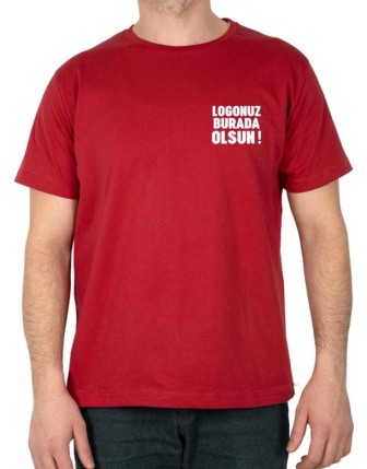 Premium Baskılı Tişört Bordo 