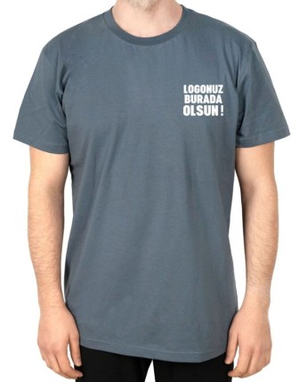 Premium Baskılı Tişört Gri