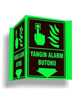 Fosforlu Panoramik Yangın Alarm Butonu Levhası