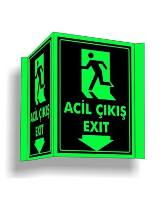 Fosforlu Panoramik Acil Çıkış Levhası