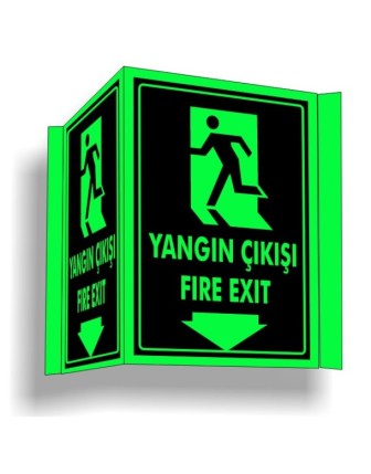 Fosforlu Panoramik Yangın Çıkışı Levhası
