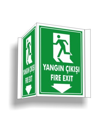 Panoramik Yangın Çıkışı Fire Exit Yön Levhası