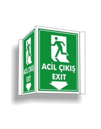Panoramik Acil Çıkış Exıt Yön Levhası