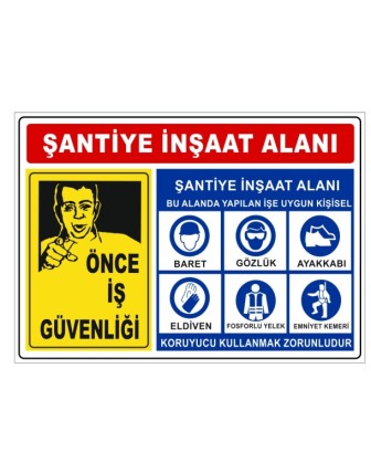 Şantiye Inşaat Alanı Inşaat Uyarı Levhası 