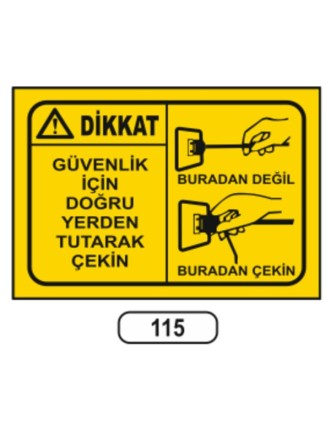 Güvenlik Içi Doğru Yerden Tutarak Çekin Uyarı Ikaz Levhası