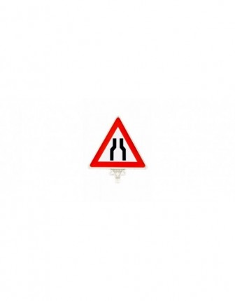 Her İki Taraftan Daralan Yol Uyarı Levhası TEK YÖN