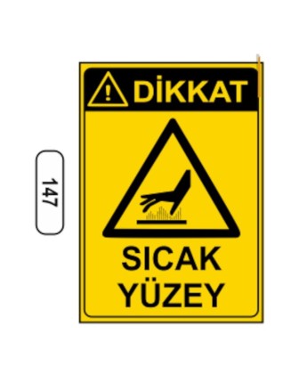 Dikkat Sıcak Yüzey Uyarı Ikaz Levhası