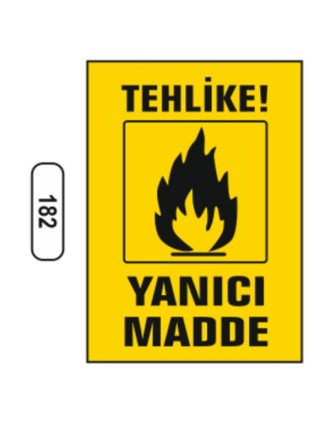 Tehlike Yanıcı Madde Uyarı İkaz Levhası
