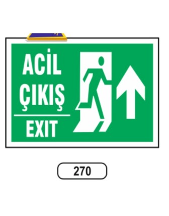 Acil Çıkış Exıt (Yukarı) Yön Levhası