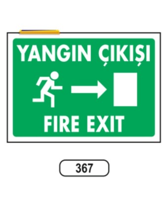 Yangın Çıkışı Fire Exit Sağ Yön Levhası