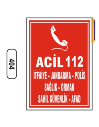 Acil 112 Levhası