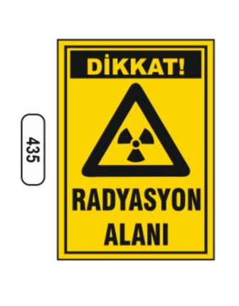 Dikkat Radyasyon Alanı Uyarı Levhası