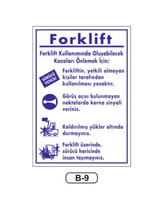 Forklift Talimatı Levhası